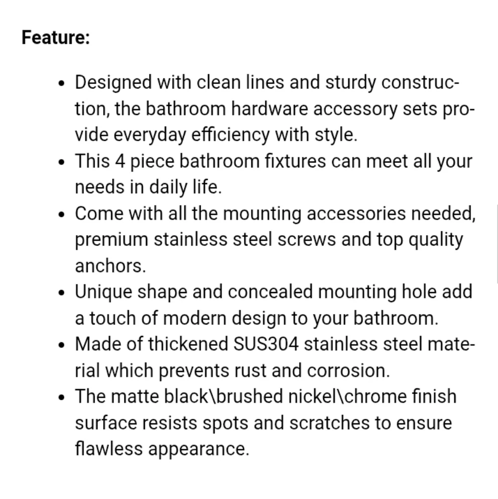 4 PC. Bathroom Fixture Collection, NWT